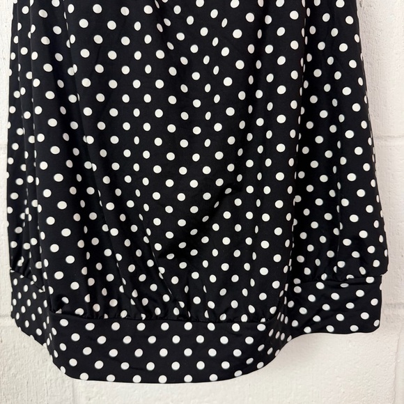 Lands End Tankini Top Halter Neck Black White Polka Dot Beach Vacation Swim 18 - Picture 6 of 14